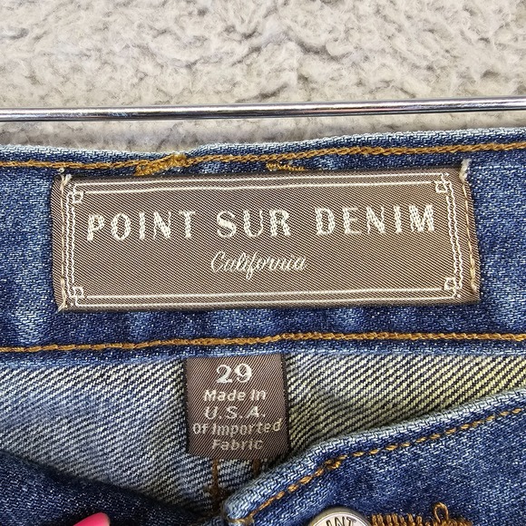 J Crew Point Sur Denim Jeans Womens 29 Selvedge Y2K Grunge Cuffed Distressed - Picture 13 of 16